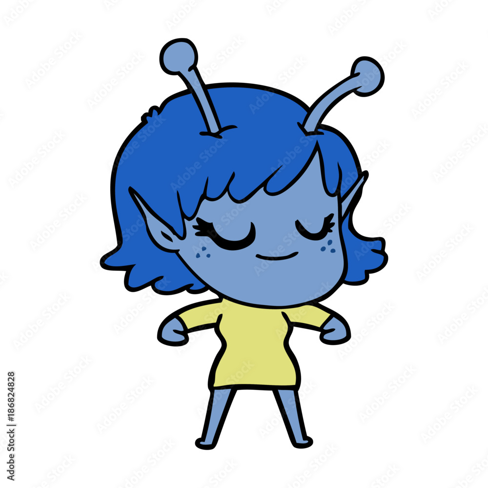smiling alien girl cartoon smiling alien girl cartoon