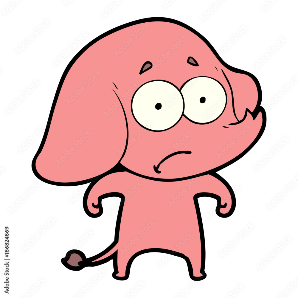 Fototapeta premium cartoon unsure elephant