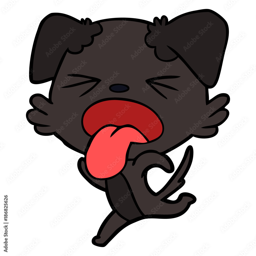 Obraz premium cartoon running dog