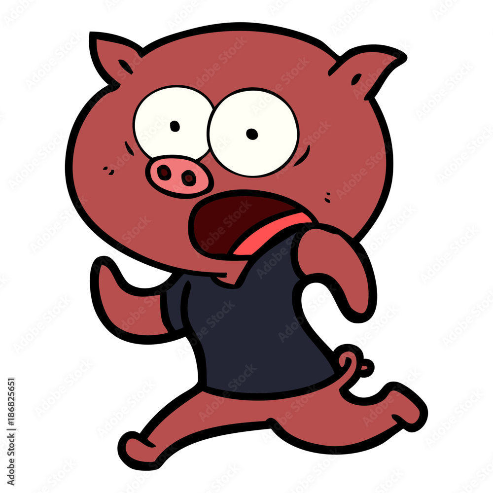 cartoon pig running away cartoon pig running away