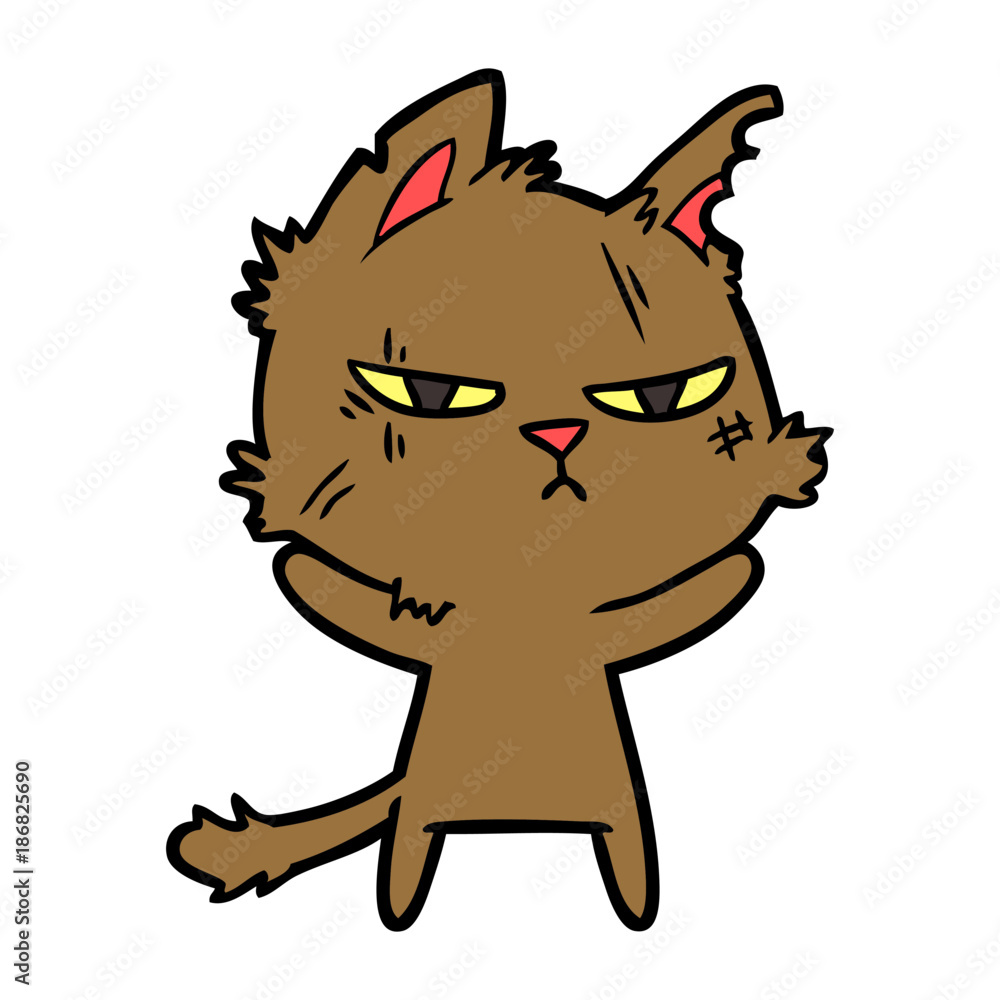 tough cartoon cat tough cartoon cat