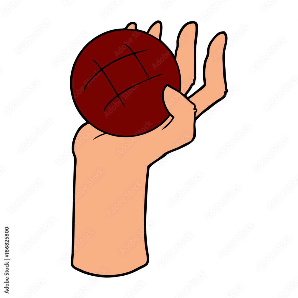 cartoon hand throwing ball Stock Vector Adobe Stock