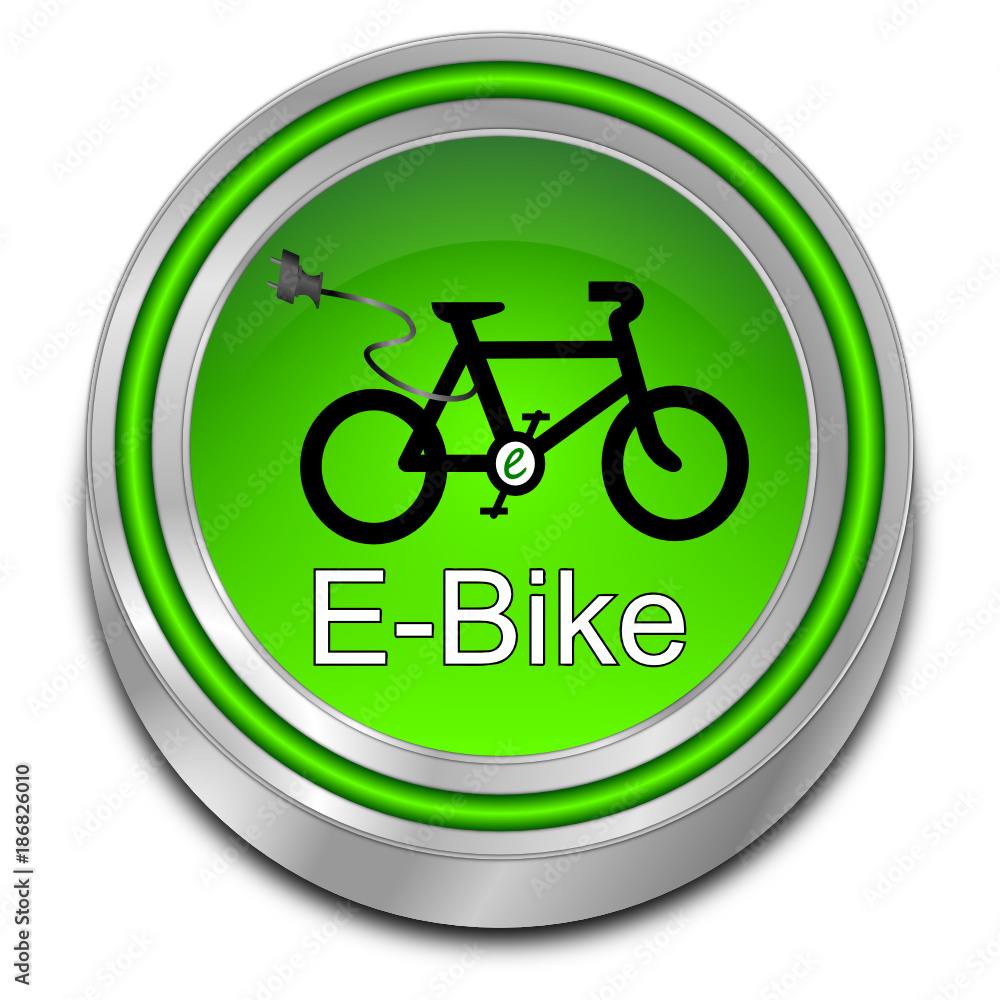 E-Bike Button - 3D illustration E-Bike Button - 3D illustration