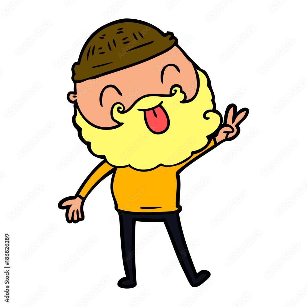 man with beard giving peace sign man with beard giving peace sign