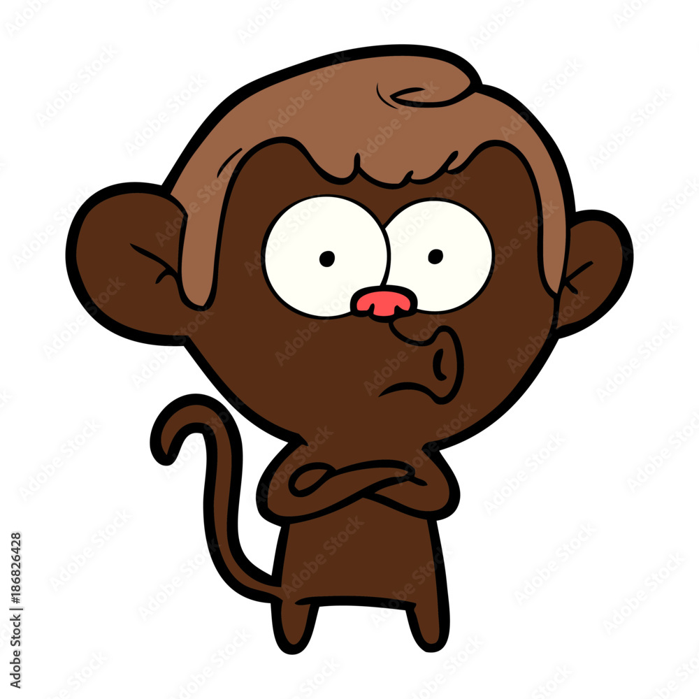 Fototapeta premium cartoon hooting monkey
