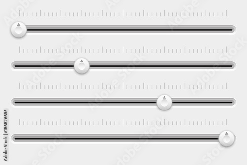 Slider control panel. White settings bars