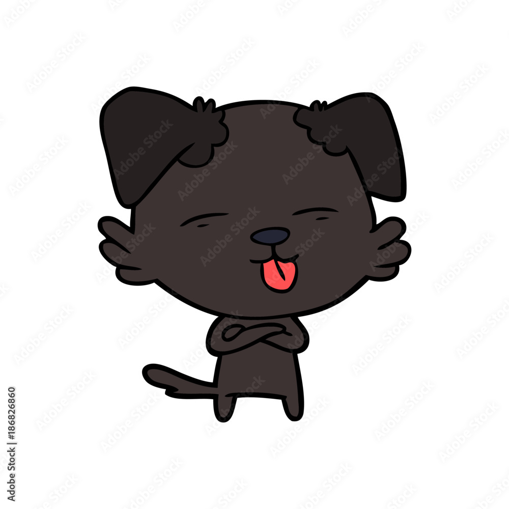 Obraz premium cartoon dog sticking out tongue