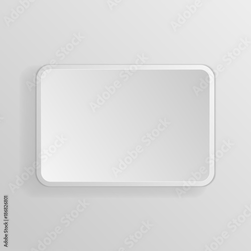 Square white 3d button