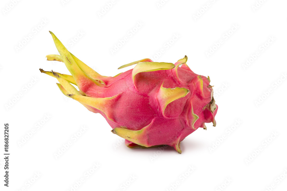 Vivid and Vibrant Dragon Fruit isolated on white background Vivid and Vibrant Dragon Fruit isolated on white background