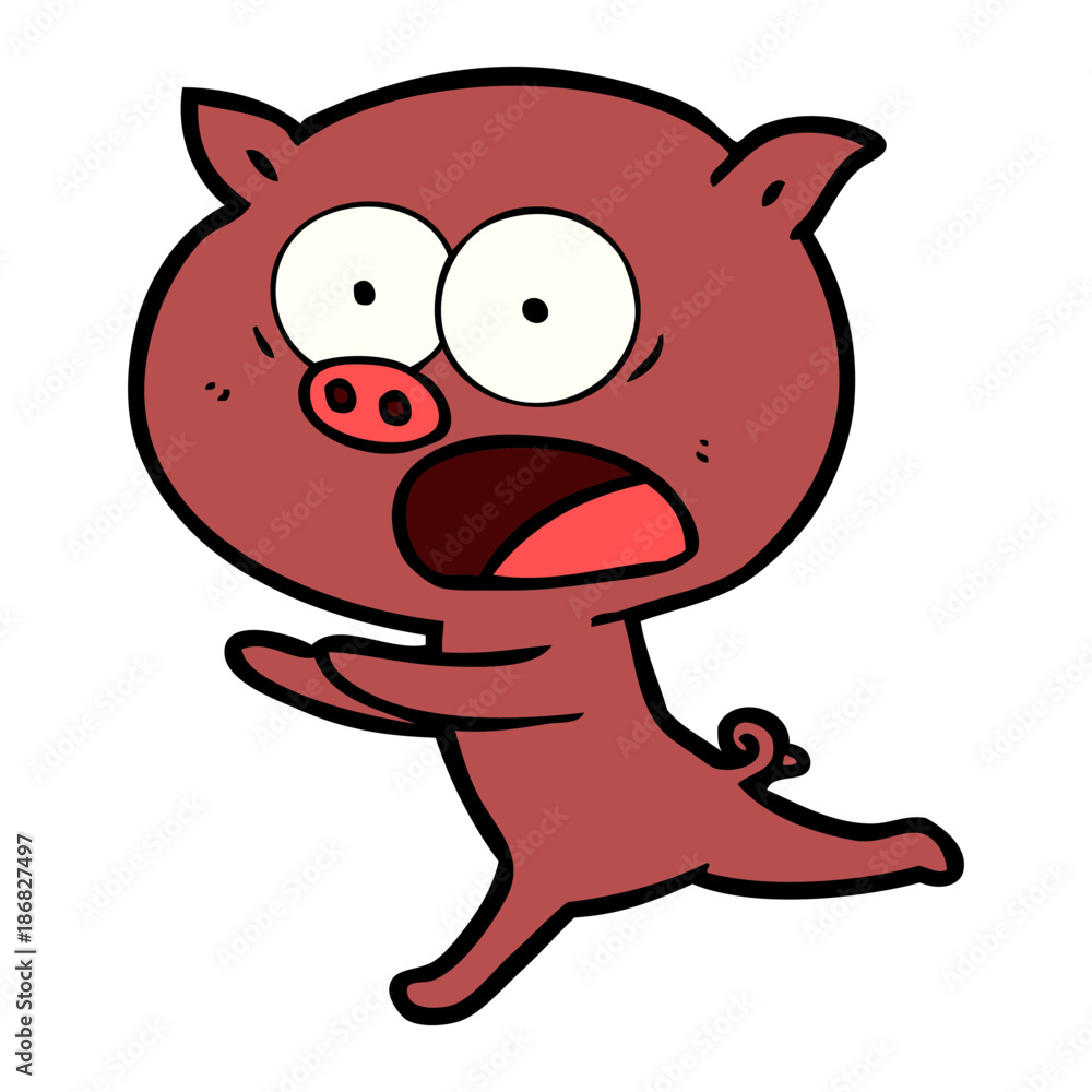 cartoon pig running