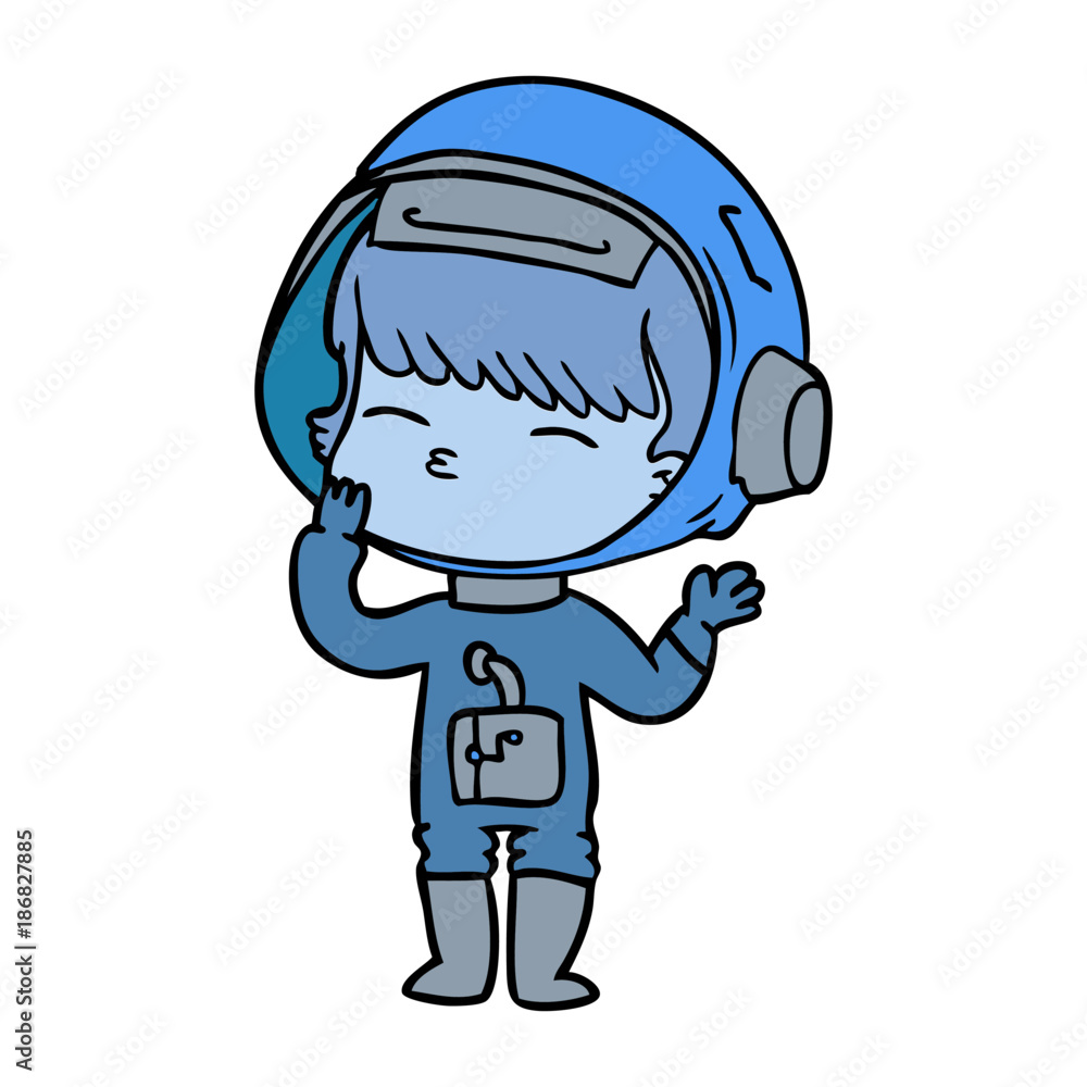 cartoon curious astronaut wondering cartoon curious astronaut wondering