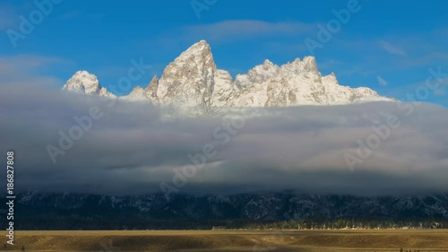 Snow Capped Grand Tetons Time Lapse