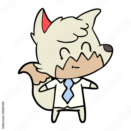 cartoon happy fox