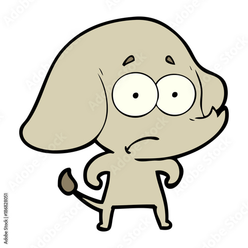 cartoon unsure elephant
