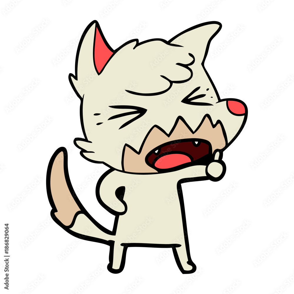 angry cartoon fox