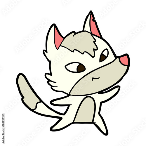 friendly cartoon wolf