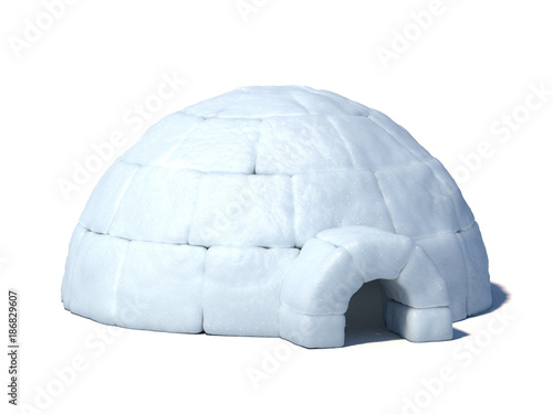 Igloo isolated on white background 3d illustration