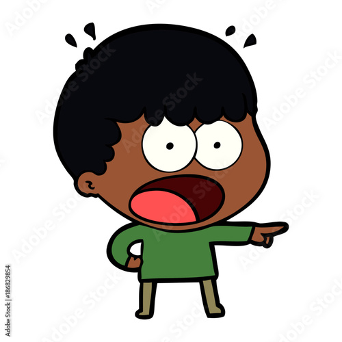 cartoon shocked man pointing