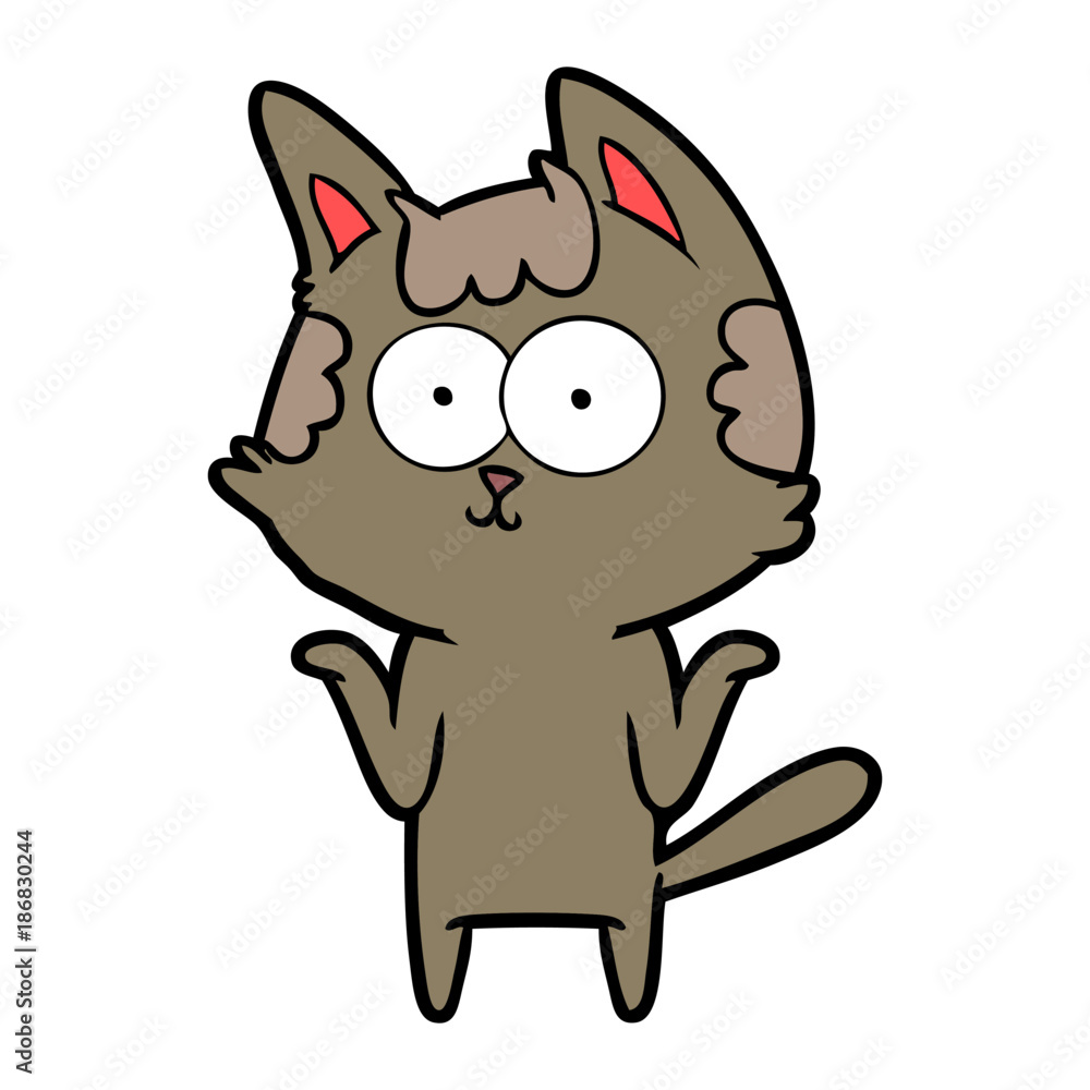 happy cartoon cat shrugging;shoulders happy cartoon cat shrugging;shoulders