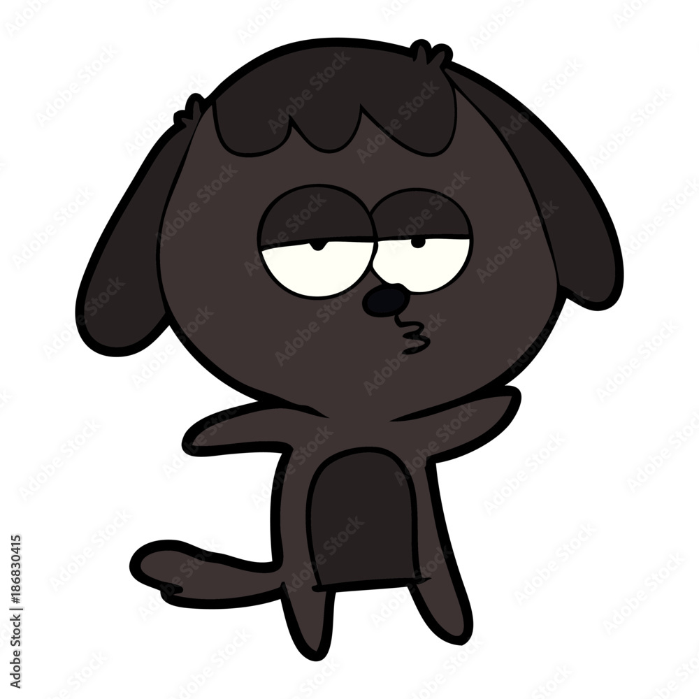 Fototapeta premium cartoon bored dog