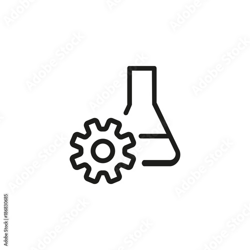 Lab flask with gear icon