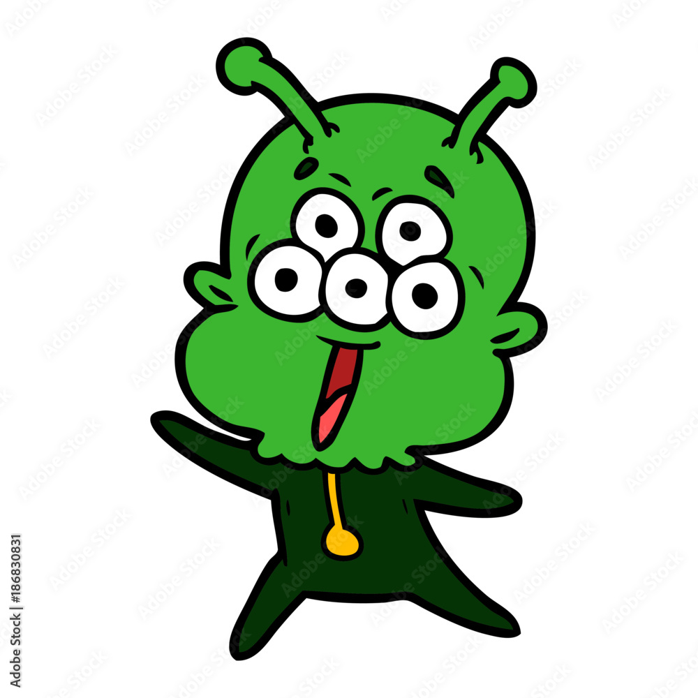 Fototapeta premium happy cartoon alien