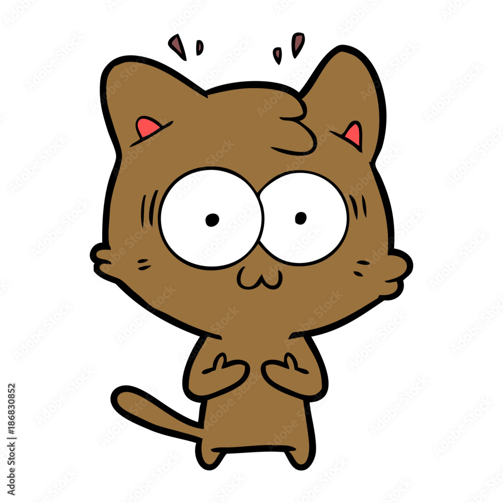 cartoon surprised cat