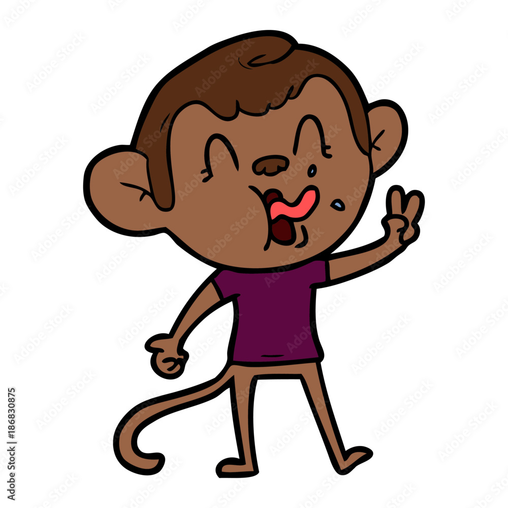 Obraz premium crazy cartoon monkey