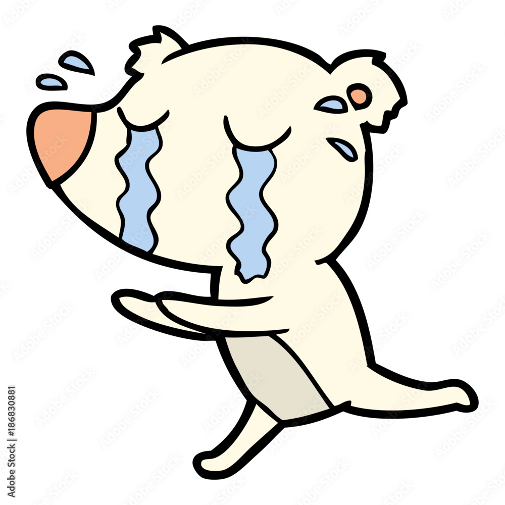 Fototapeta premium cartoon crying polar bear