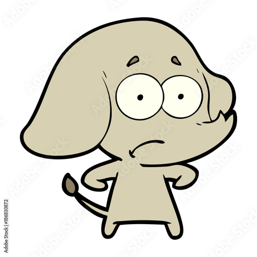 cartoon unsure elephant