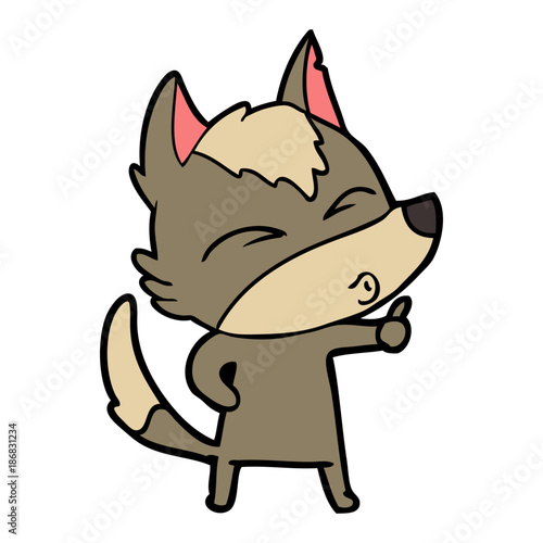 cartoon wolf pouting © lineartestpilot