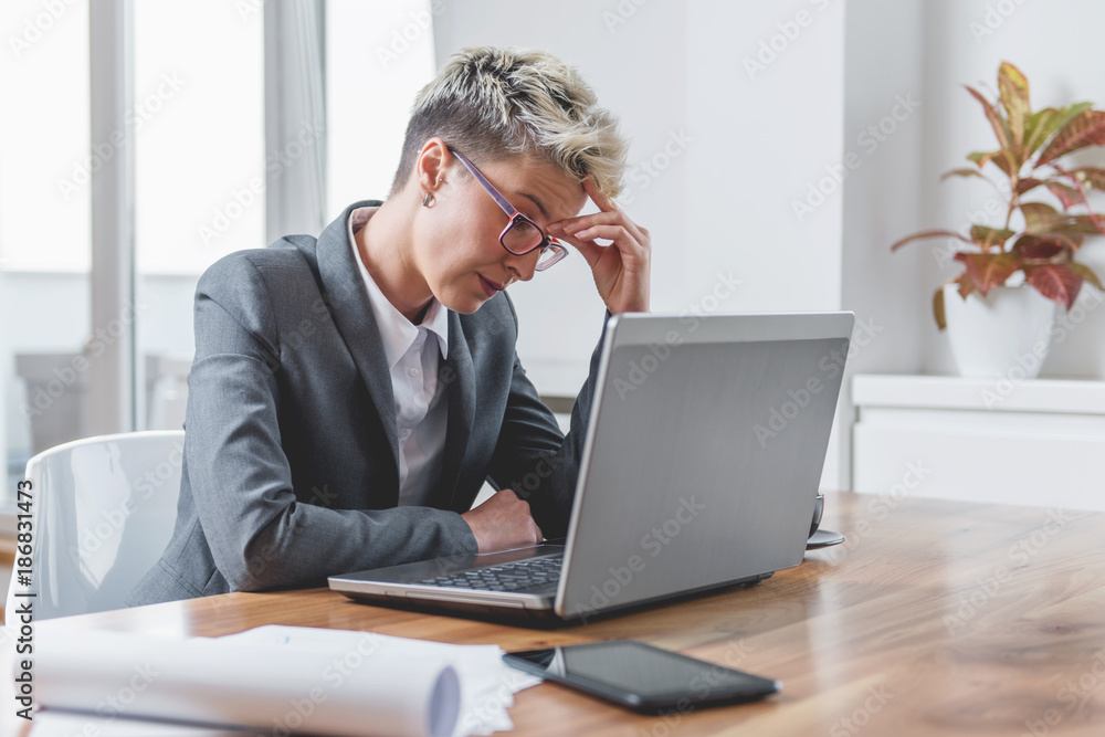 Businesswoman working on a laptop Businesswoman working on a laptop