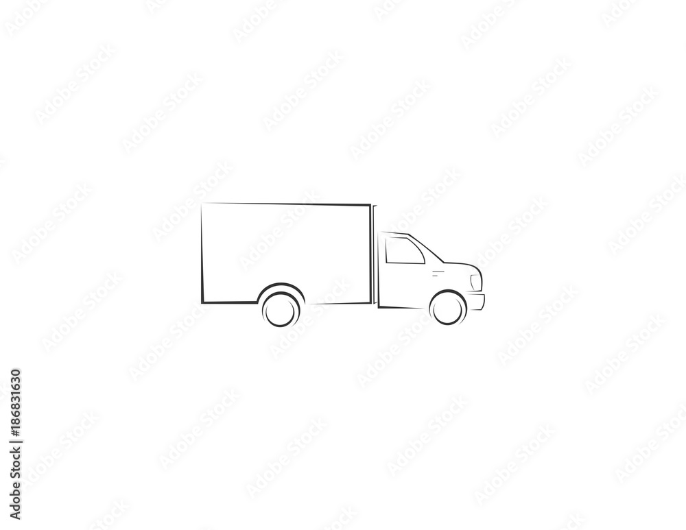 Van Truck Line Transportation Delivery Logo