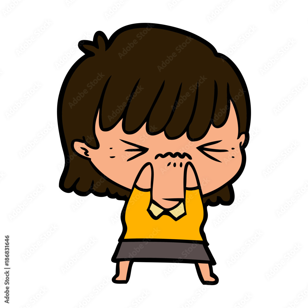 annoyed cartoon girl
