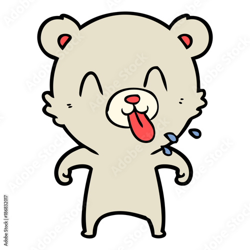 rude cartoon polar bear sticking out tongue