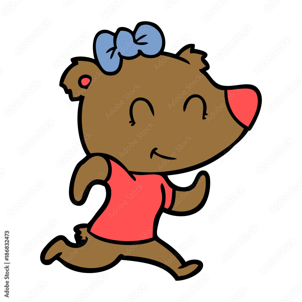 female bear jogging female bear jogging