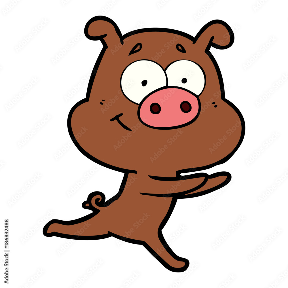 Fototapeta premium happy cartoon pig