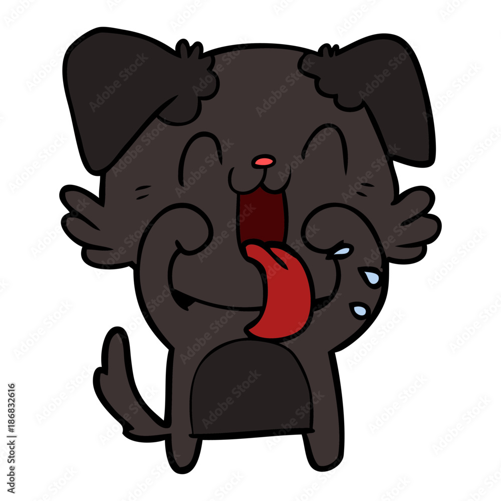 Fototapeta premium cartoon panting dog