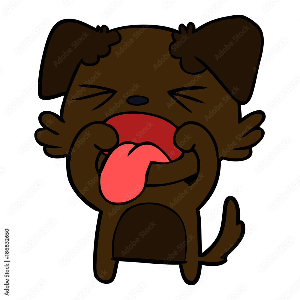 Fototapeta premium cartoon disgusted dog