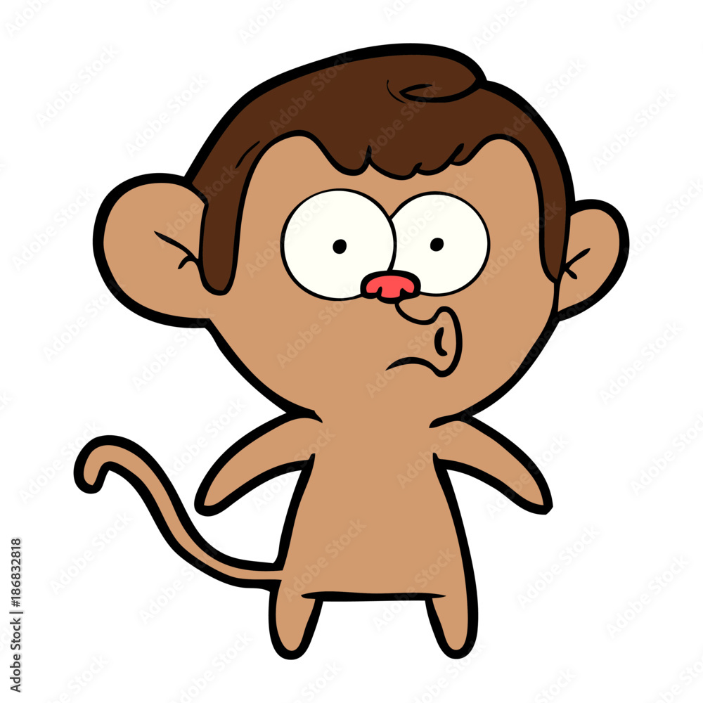 Obraz premium cartoon hooting monkey