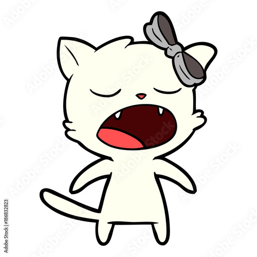 cartoon meowing cat