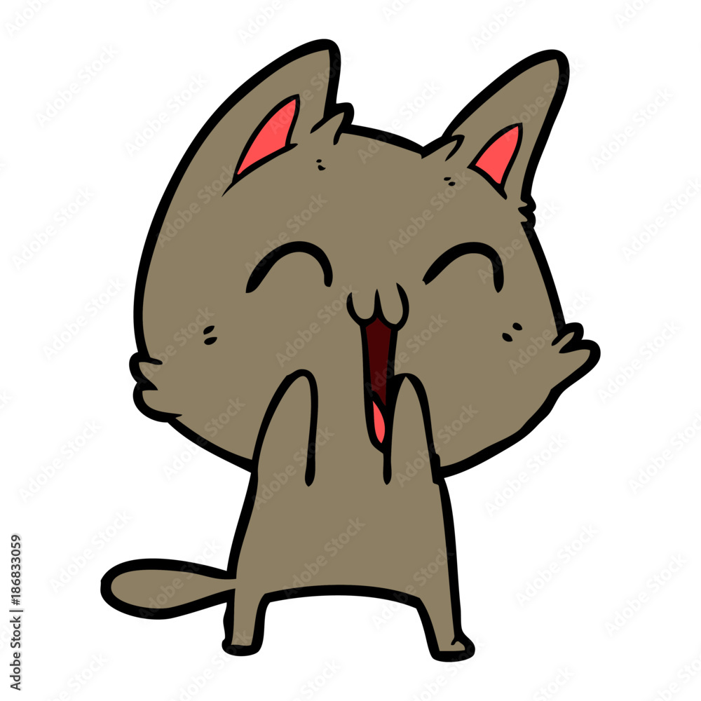 happy cartoon cat