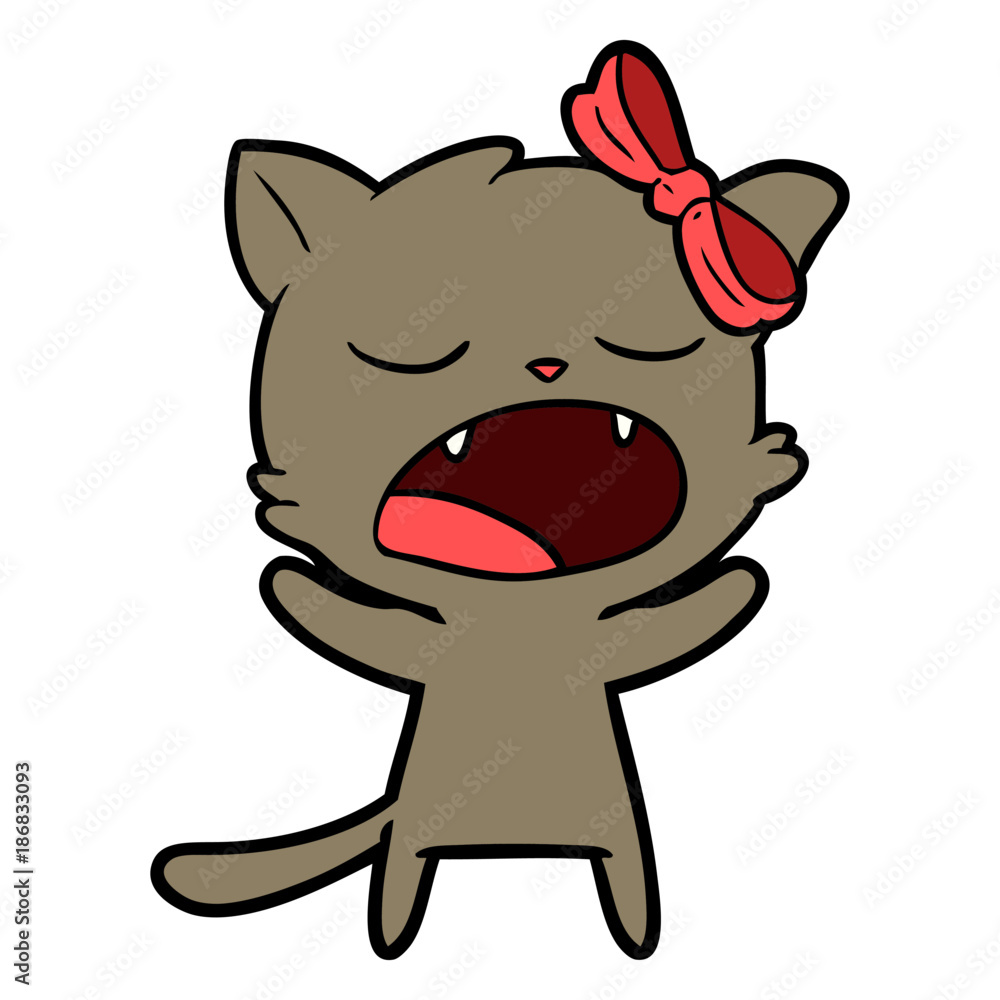 cartoon yawning cat cartoon yawning cat