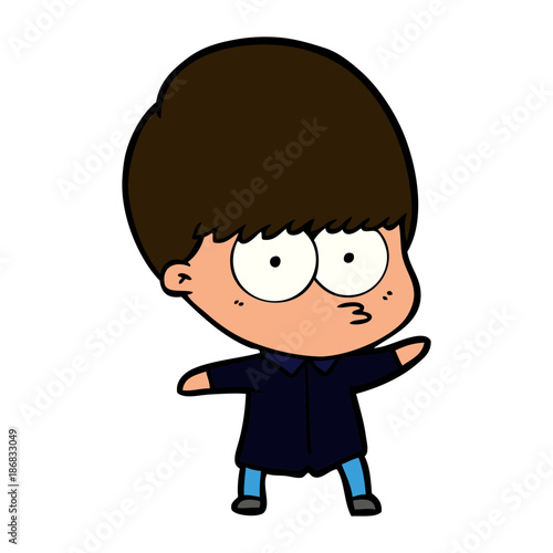 curious cartoon boy