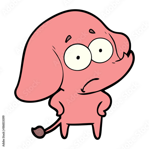 cartoon unsure elephant