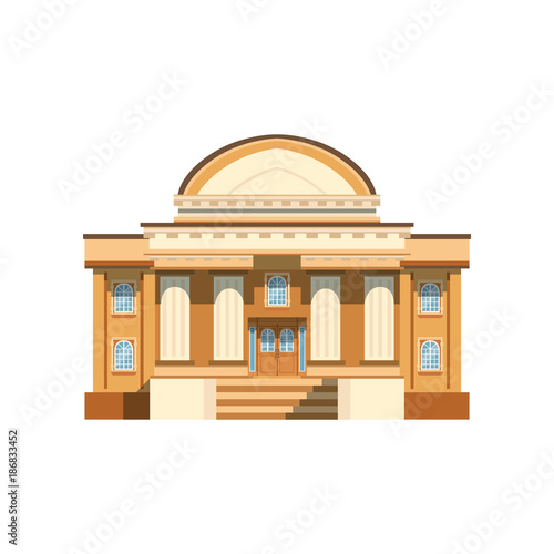 Public building facade, theatre, bank or shop vector Illustration