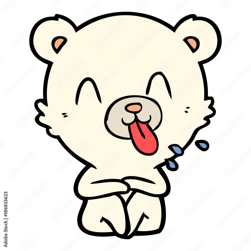 rude cartoon polar bear sticking out tongue rude cartoon polar bear sticking out tongue