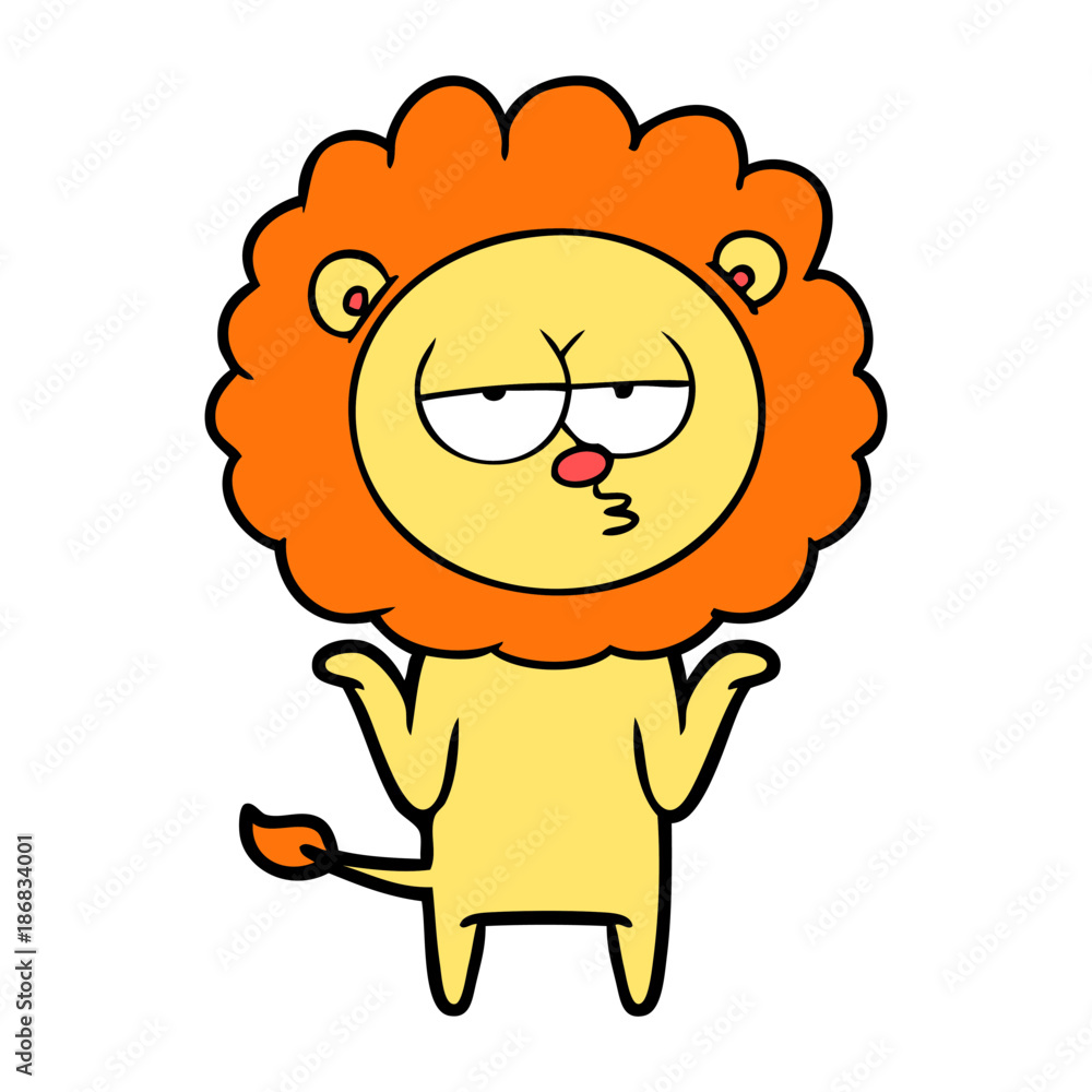 cartoon bored lion cartoon bored lion