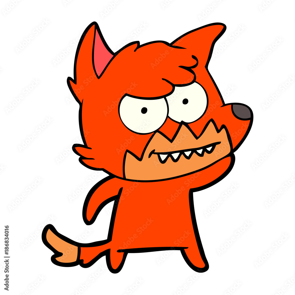 cartoon grinning fox cartoon grinning fox