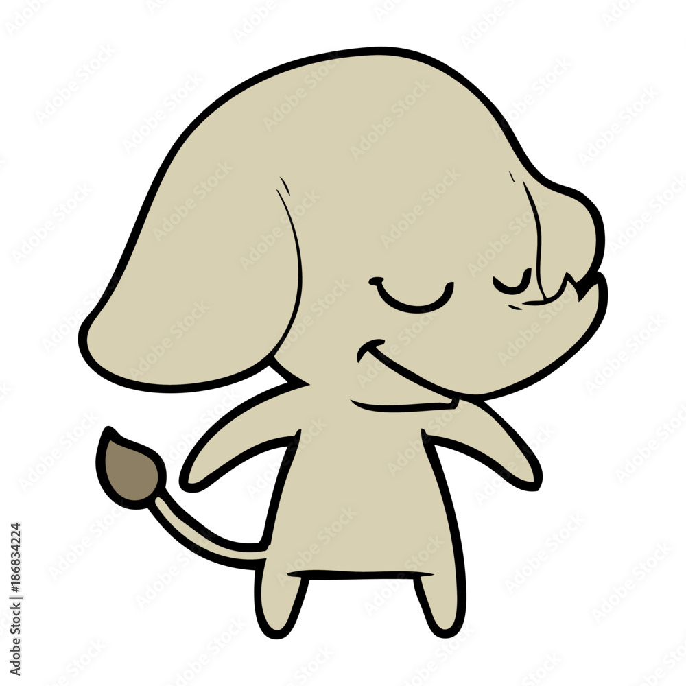 Obraz premium cartoon smiling elephant